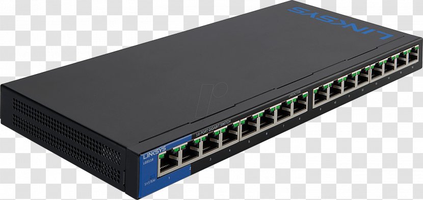 Gigabit Ethernet Network Switch Power Over Linksys LGS116P Transparent PNG