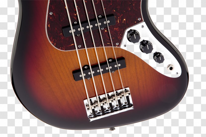 Bass Guitar Electric Fender Jazz Squier Sunburst - Cartoon Transparent PNG
