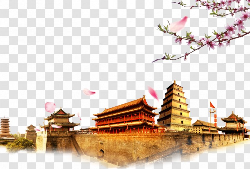 Huxian Impression Poster Template - Place Of Worship - Xi'an Beautiful Cherry Transparent PNG