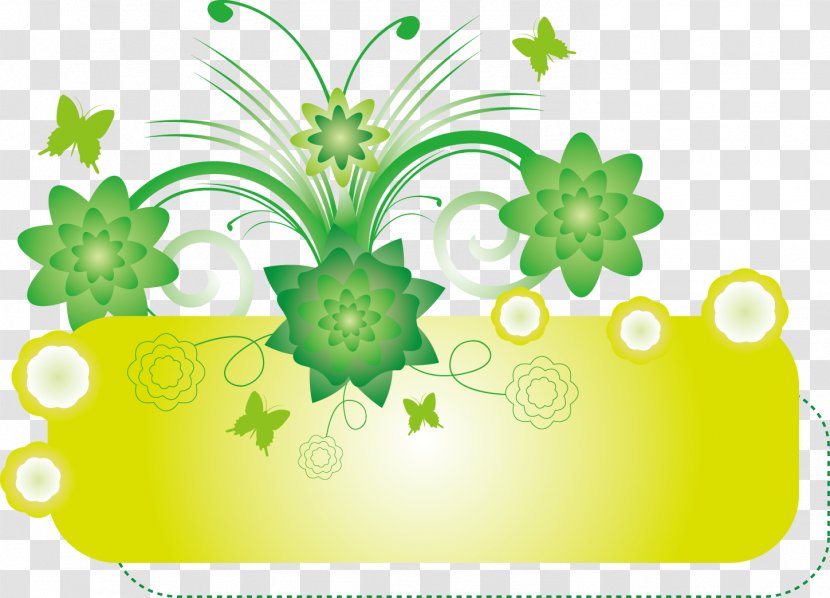 Web Banner Euclidean Vector Advertising Icon - Flowering Plant - Green Grass Transparent PNG