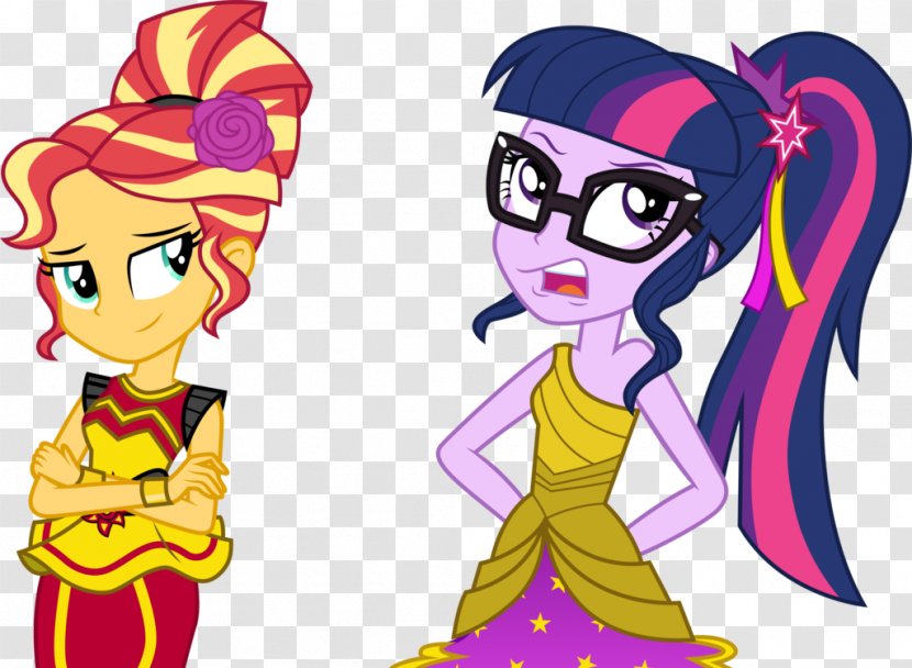 Sunset Shimmer Twilight Sparkle Pinkie Pie Equestria Clip Art - Fiction - Human Transparent PNG