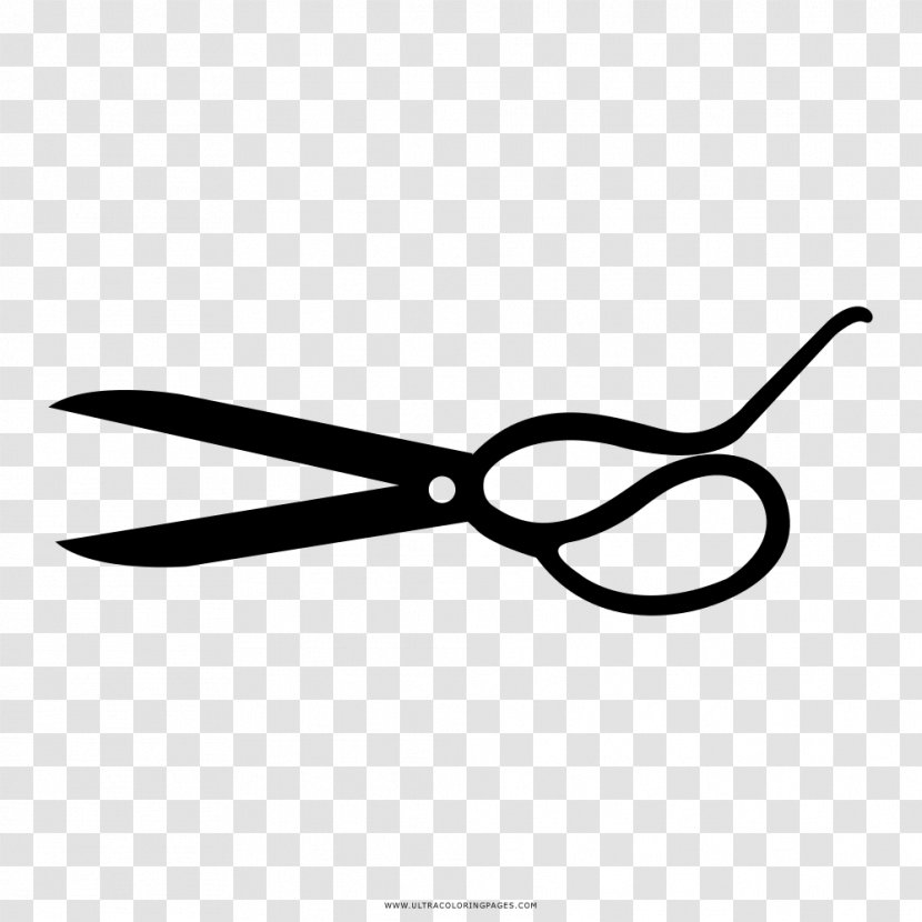 Scissors Coloring Book Drawing Ausmalbild Black And White Transparent PNG
