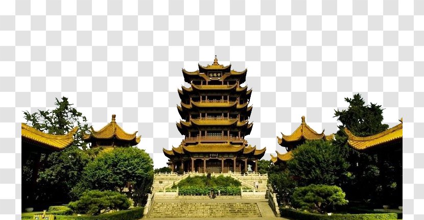 Yellow Crane Tower Wuchang District Yangtze Four Great Towers Of China - Panorama Perspective Transparent PNG