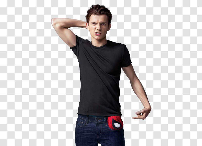 Tom Holland Spider-Man: Homecoming T-shirt Iron Man - Shoulder - Spider-man Transparent PNG