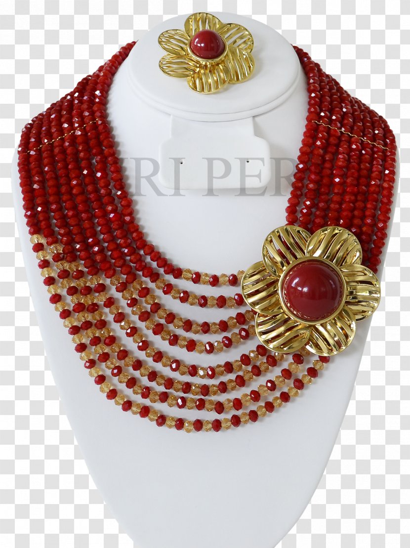 Bead Nigeria Wedding Jewellery Necklace - Clothing - Gold Beads Transparent PNG