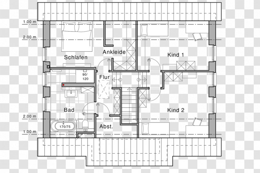 Floor Plan Gable Roof Architecture House Kitchen - Schematic Transparent PNG