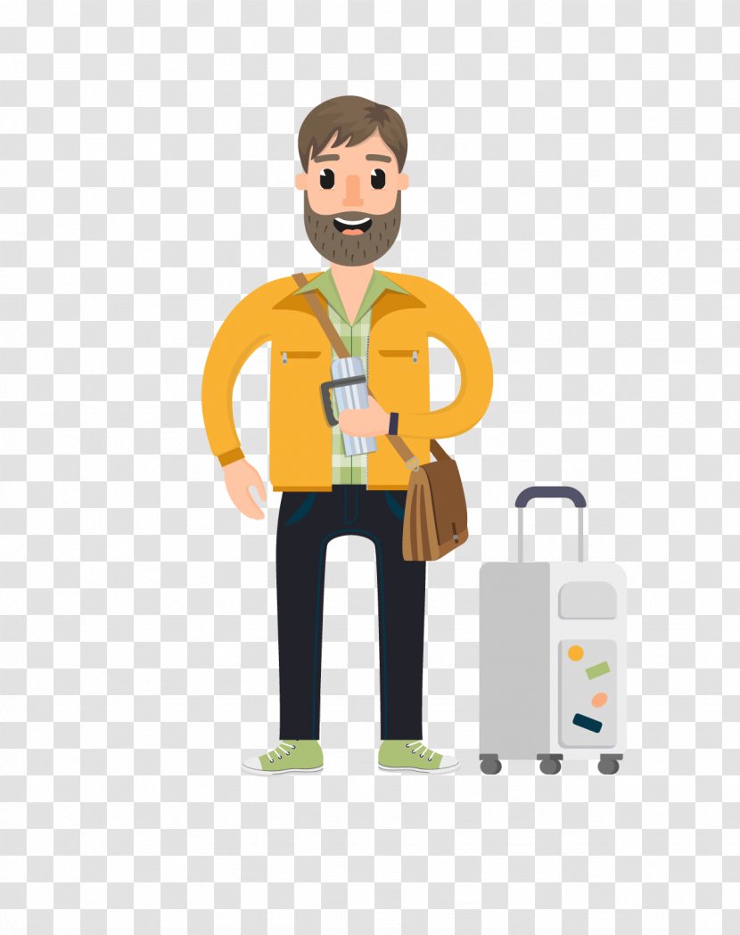 Package Tour Travel Character Vacation - Yellow Transparent PNG