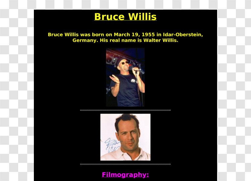 Poster Advertising Muscle Human Comedy - Bruce Willis Transparent PNG