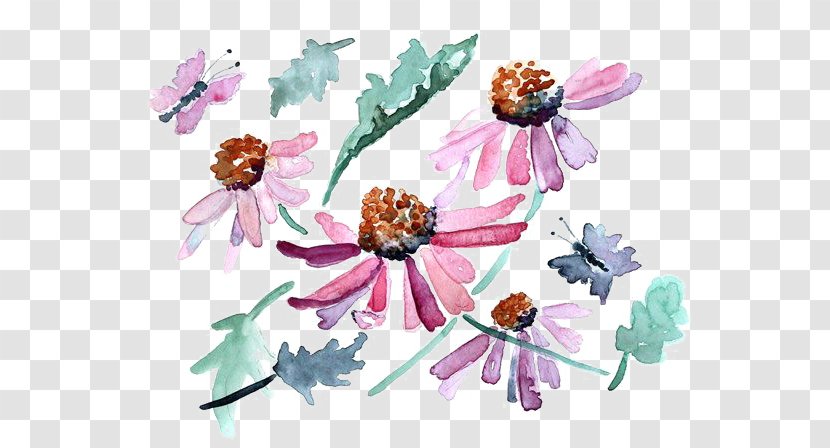 Floral Design Watercolor Painting Magenta - Color - Flowers Transparent PNG