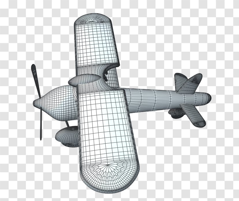 Airplane Aircraft Propeller - Geometry - Wireframe Model Transparent PNG