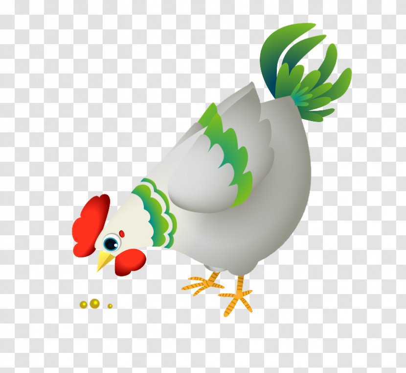 Rooster Roast Chicken - Grass - Painted Hens Eat Rice Transparent PNG