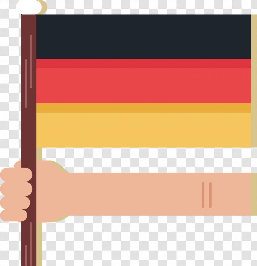 Flag Of Germany National Ensign - With The German In Hand Transparent PNG