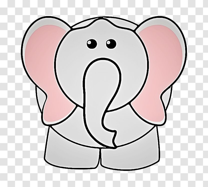 Indian Elephant - Snout - Line Art Transparent PNG