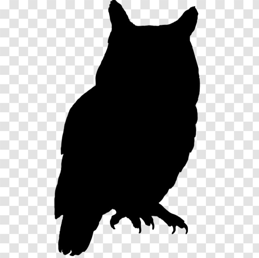 Owl Bird Silhouette Clip Art - Small To Medium Sized Cats - Silhouettes Transparent PNG