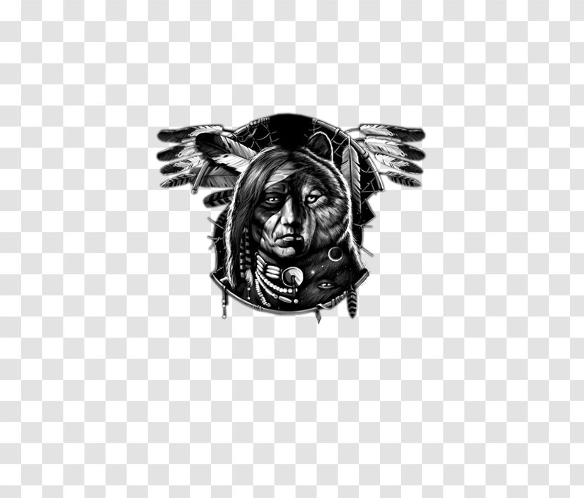 Gray Wolf Drawing Indian Chief Product Dreamcatcher - Spirit Transparent PNG
