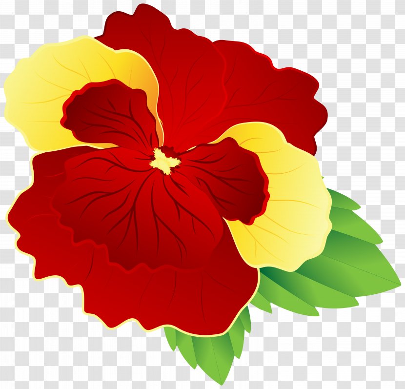Flower Yellow Red Clip Art - Flowering Plant - And Pansy Clipart Image Transparent PNG