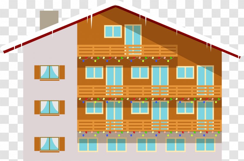 House Building Illustration - Yellow Retro Cabin Transparent PNG