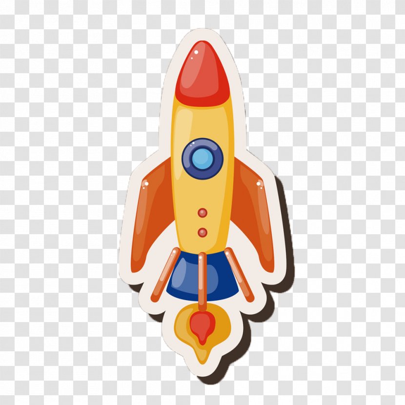 Rocket Illustration - Orange Transparent PNG