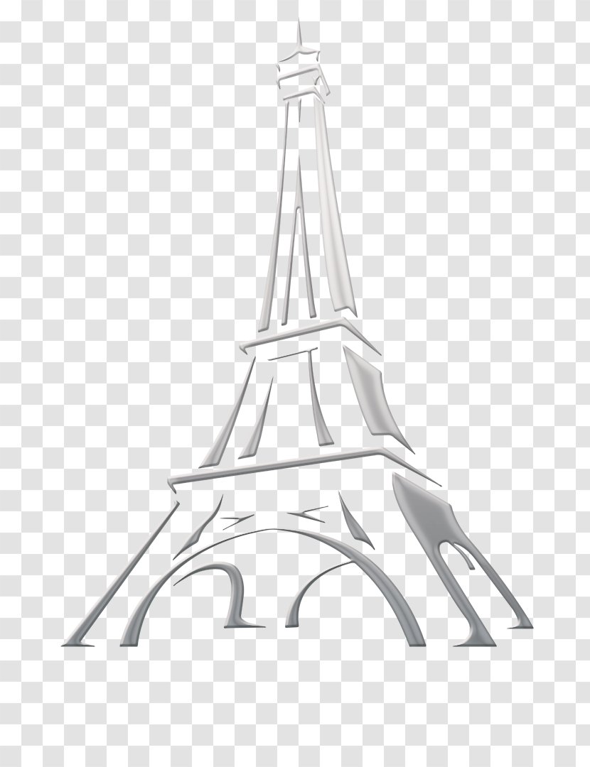 Eiffel Tower Drawing Art Sketch - Black And White Transparent PNG