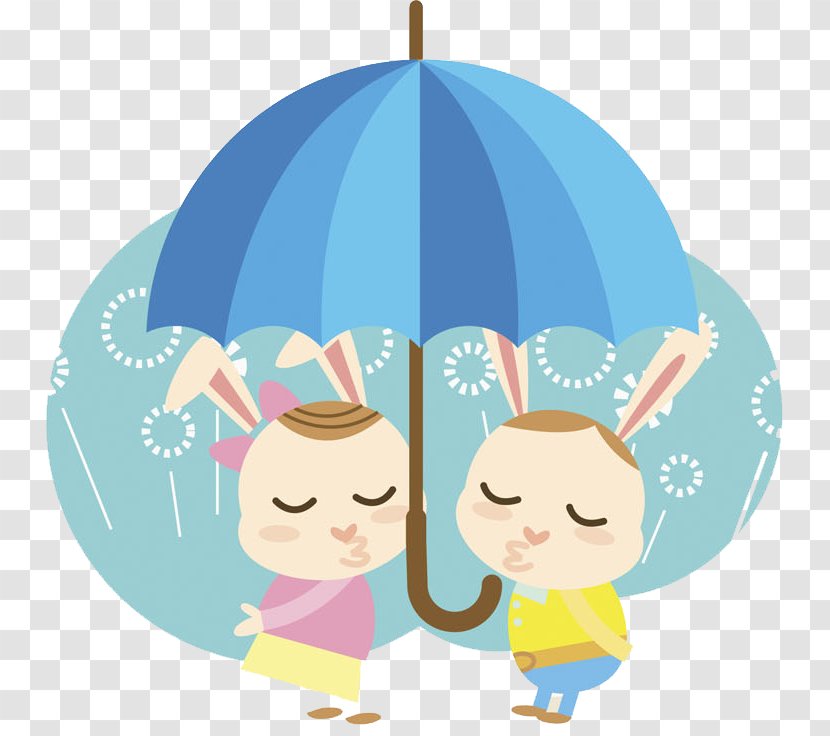 Kiss Leporids Clip Art - Happiness - Rabbit Transparent PNG