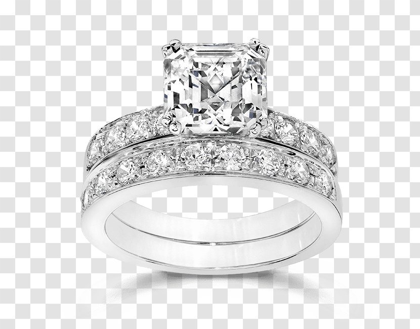 Princess Cut Engagement Ring Diamond Wedding - Bling - Cubic Zirconia Bridal Sets Transparent PNG