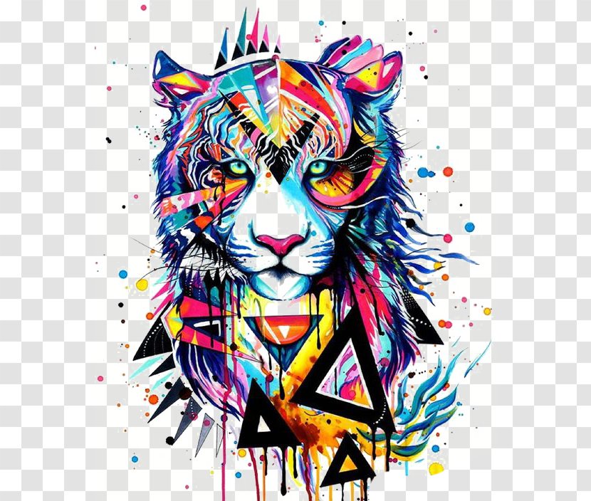 Art Watercolor Painting Drawing Canvas - Tiger Transparent PNG