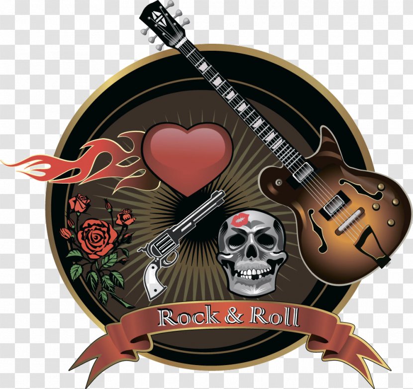 Musical Instrument Guitar Art - Heart - Pistols And Skull Transparent PNG