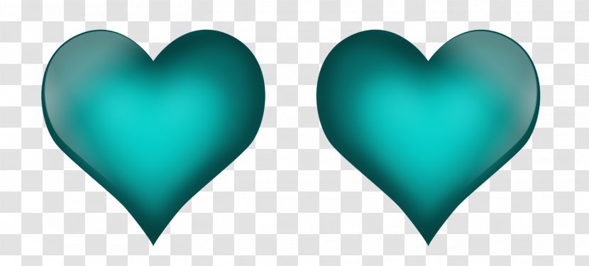 Heart Turquoise Green Color Blue - Watercolor Transparent PNG