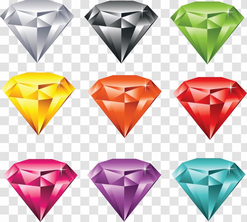 Diamond Stock Photography Clip Art - Heart - Color Diamonds Images Transparent PNG