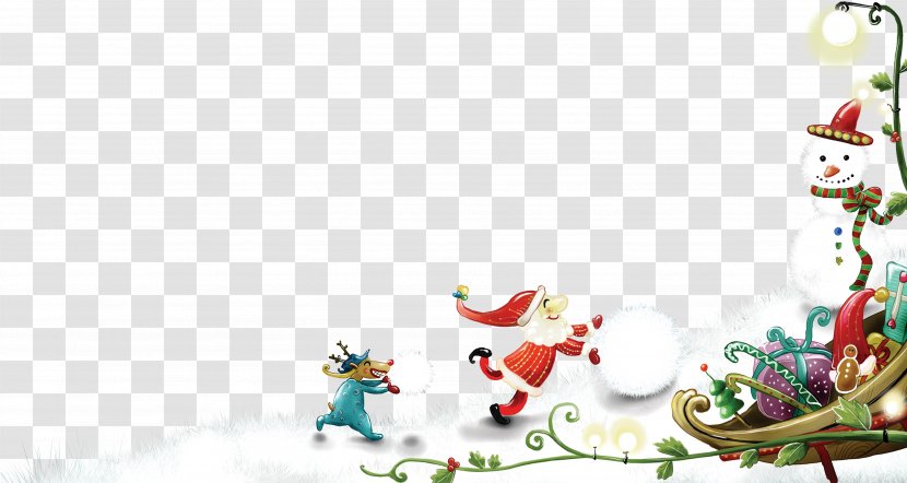 Rudolph Santa Claus Christmas Snowman Wallpaper - Tree Transparent PNG