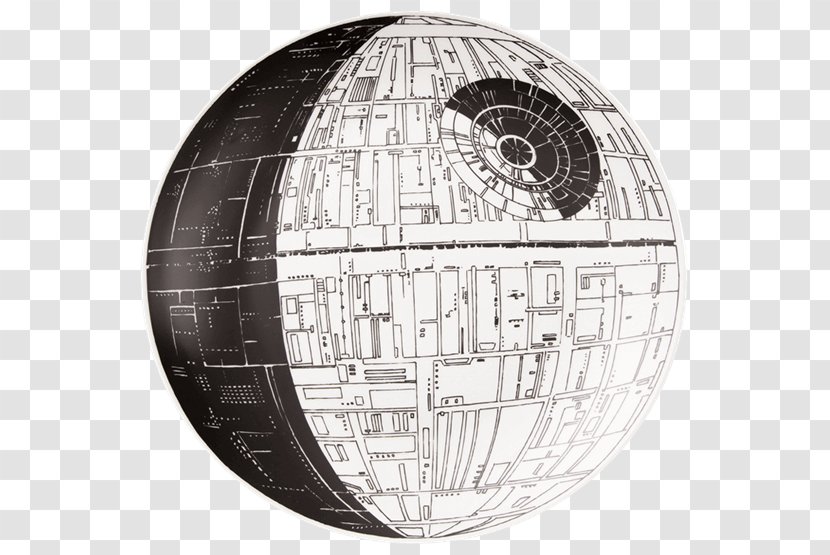 Death Star Stormtrooper Wars Darth Vader Platter - Blackandwhite Transparent PNG