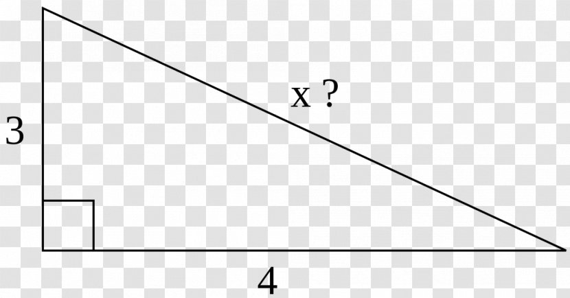Right Triangle Pythagorean Theorem Angle - Black And White Transparent PNG