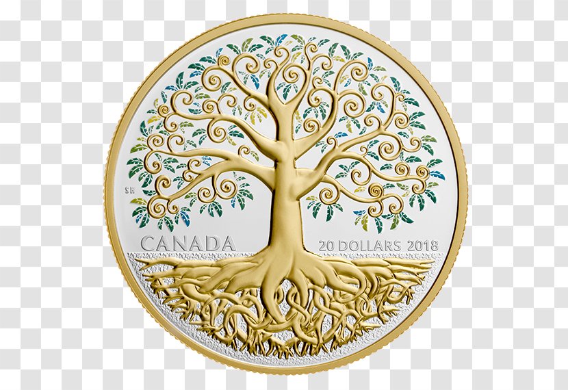 Canada Silver Coin Royal Canadian Mint Tree Of Life - Dollar - Leaf Collection Transparent PNG