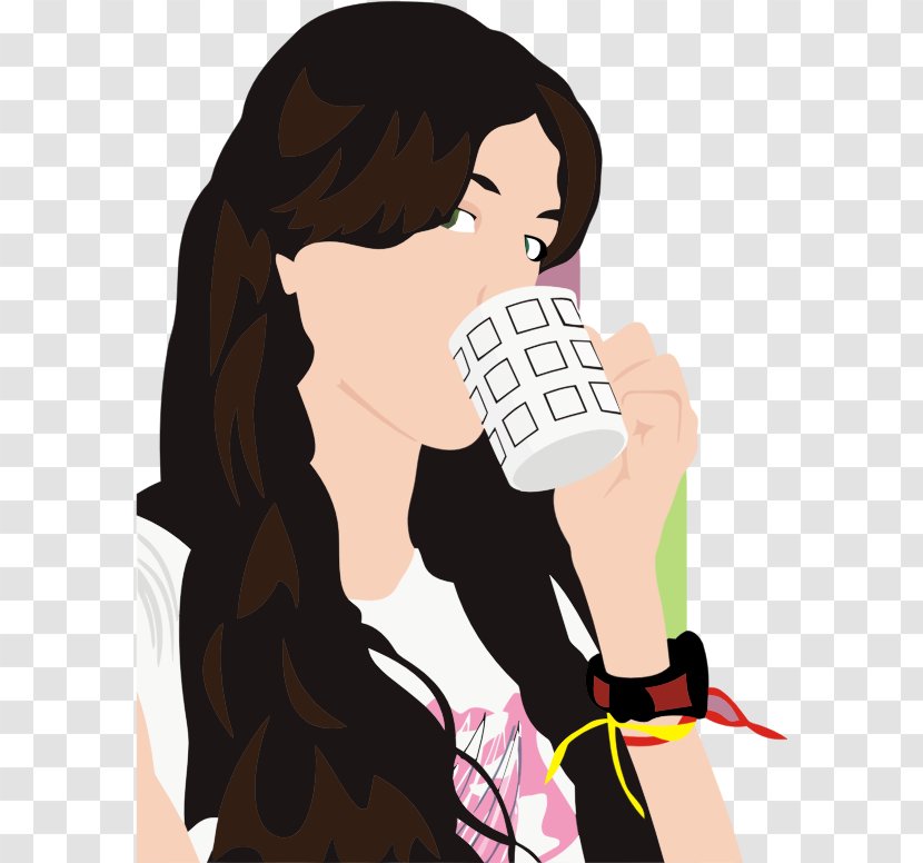 Coffee Tea Cafe Drink - Silhouette - Woman Drinking Transparent PNG