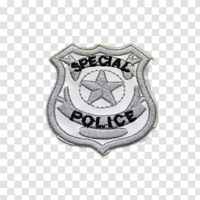 Embroidered Patch Police Logo Badge Silver - Emblem Transparent PNG