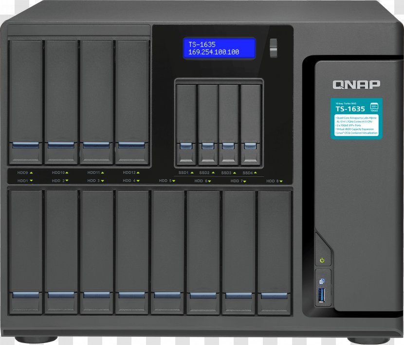 QNAP TS-431X TS-1635 Systems, Inc. Network-attached Storage Hard Drives - Xeon D - Computer Transparent PNG