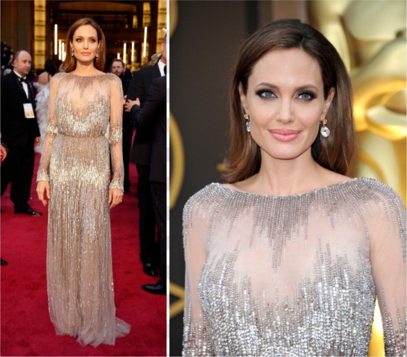 Angelina Jolie Hollywood 86th Academy Awards Dress - Frame Transparent PNG
