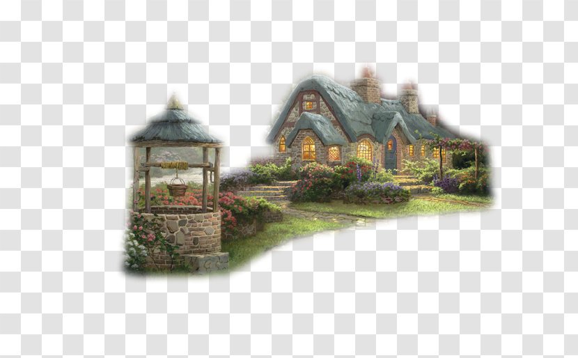 Landscape Painting Cottage Desktop Wallpaper Transparent PNG