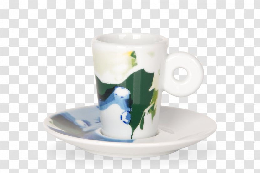 Coffee Cup Espresso Saucer Porcelain Mug - Abstract Nature Transparent PNG