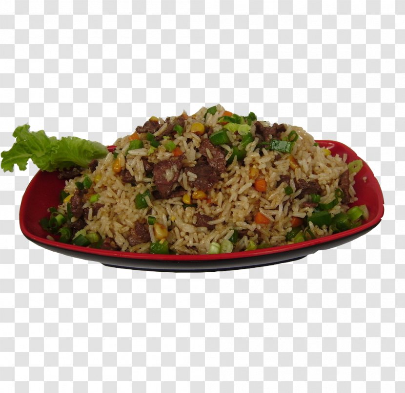 Fried Rice Chinese Cuisine Mongolian Beef Shuizhu - Dish - A Plate Of Transparent PNG