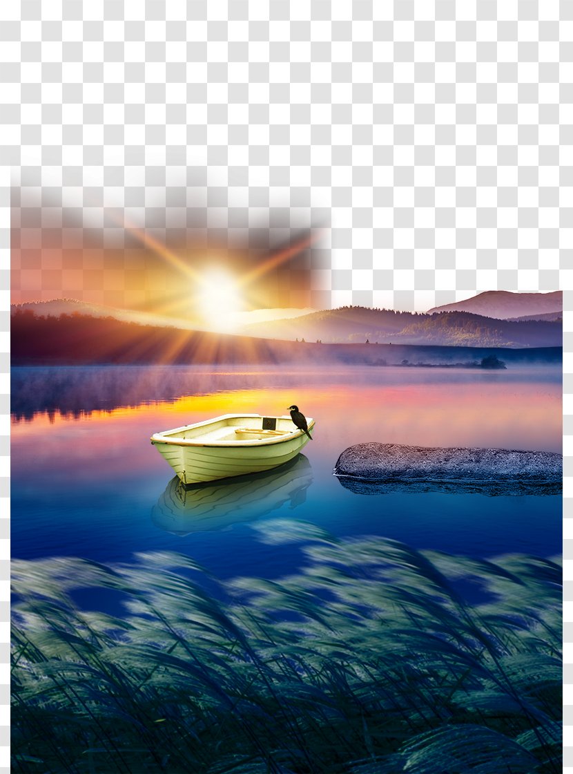 Poster Advertising Sunset - Yacht - Lake Transparent PNG
