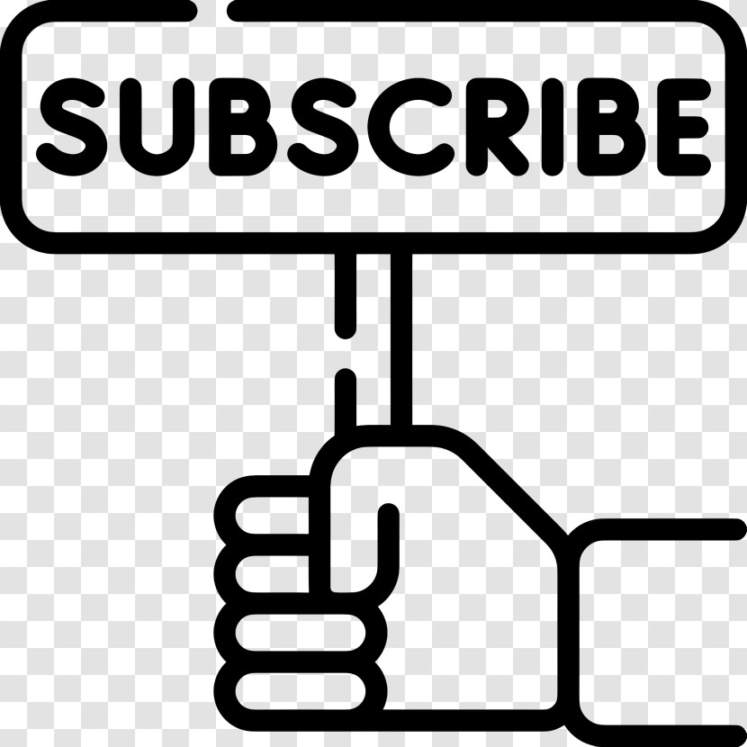 Youtube Subscribe - Subscribe Icon With Hand Holding Sign Transparent PNG
