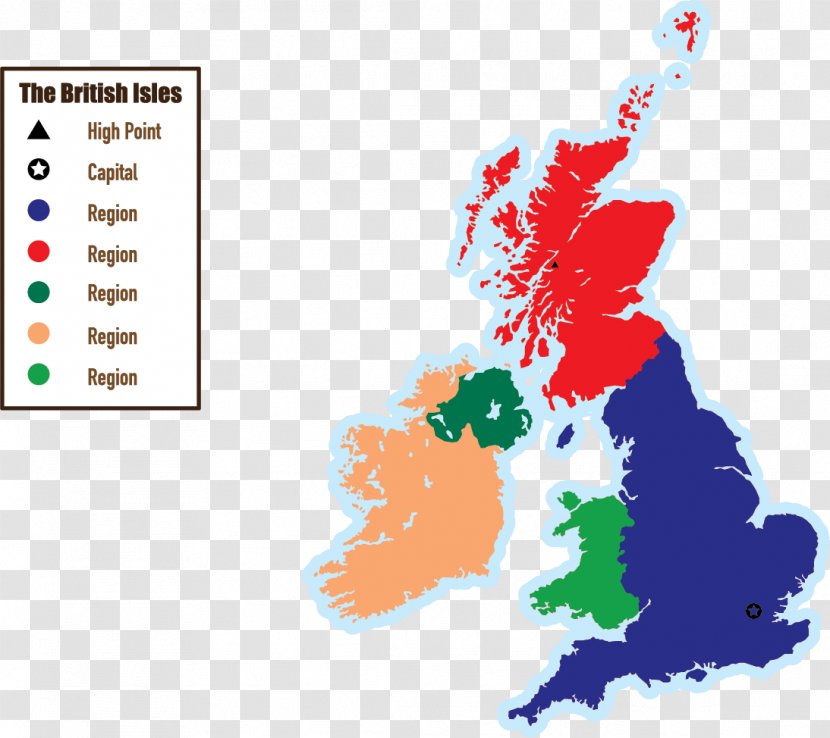 England Scotland Wales British Isles Ireland - Great Britain - Map Identifier Transparent PNG