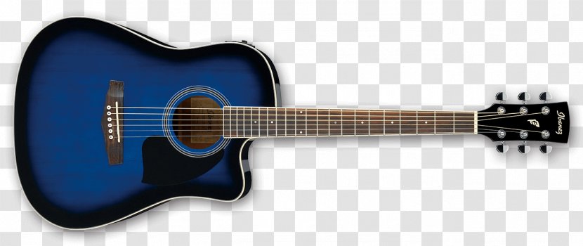 Ibanez Acoustic Guitar Acoustic-electric Dreadnought Cutaway - Watercolor Transparent PNG