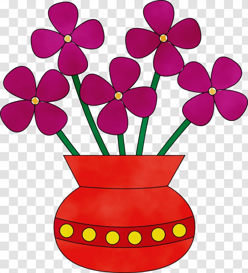 Flower In Vase - Violet Family Cut Flowers Transparent PNG