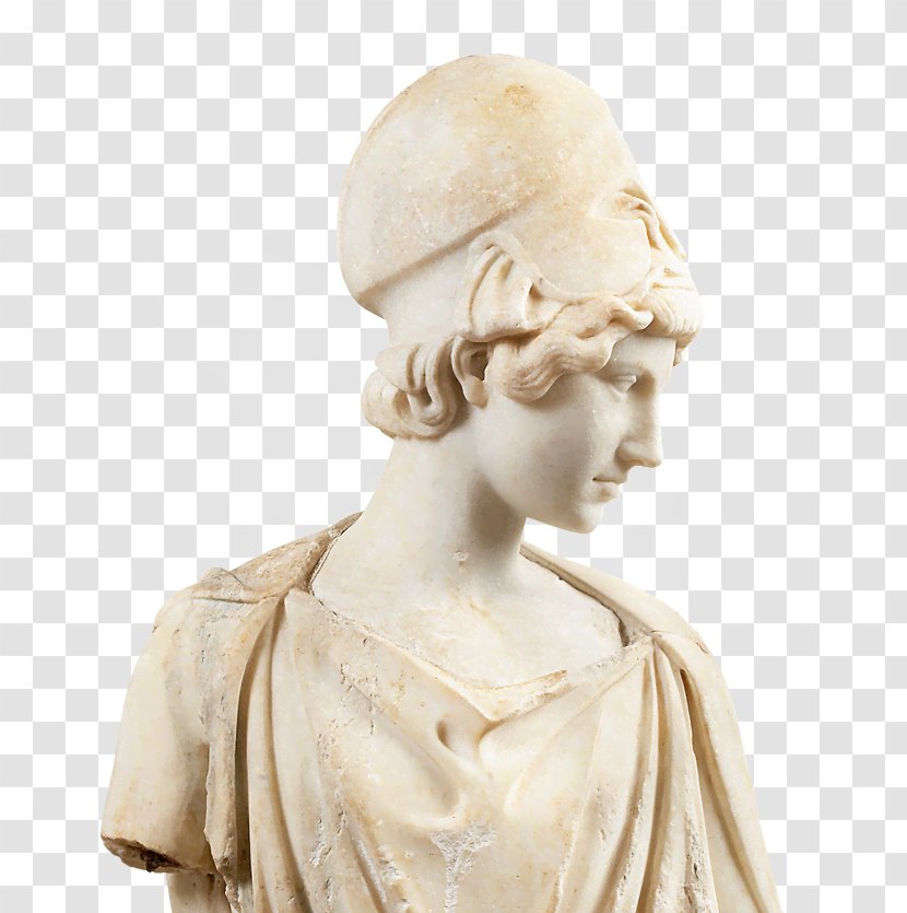 Liebieghaus Sculpture Statue Bust Athena Parthenos - Stone Carving - Goddess Transparent PNG