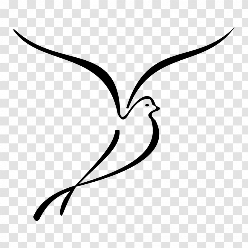 Drawing Coloring Book Line Art Black And White Clip - Hand Painted Dove Transparent PNG