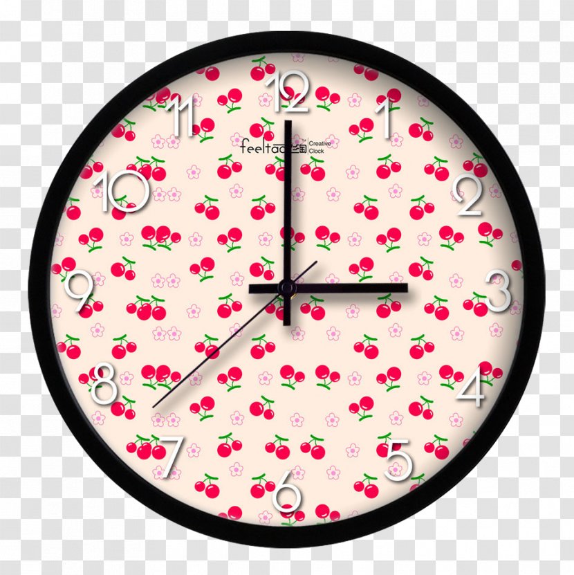 Clock Circle - Designer - Cherry Flowers Shading Circular Wall Transparent PNG