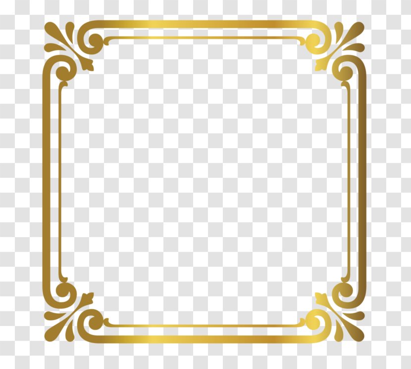 Paper Clip Art - Gold Frame Transparent PNG