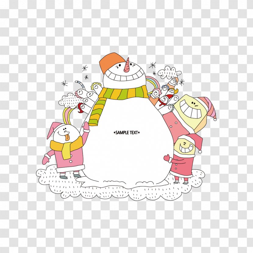 Snowman Illustration - Cartoon - Vector Transparent PNG